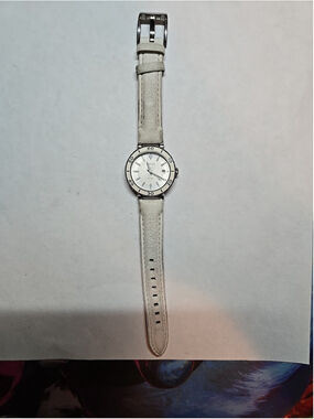 Fossil Women's AM4285 Allie Sport Leather Strap Silver Dial Watch